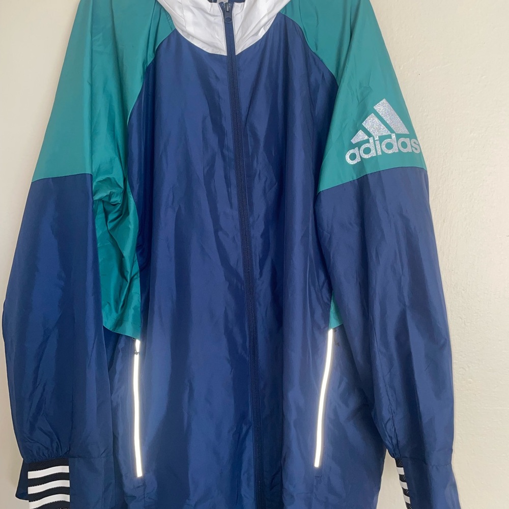 Adidas Wind Breaker Lightweight Jacket *Reflective* -2XL New Without Tags